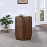Ronin End Table - Elegant Mid-Century Modern Design with Fluted Detailing for Living Room Charm