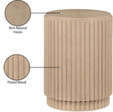 Ronin End Table - Elegant Mid-Century Modern Design with Fluted Detailing for Living Room Charm