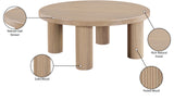 Hayden Coffee Table - Timeless Mid-Century Modern Design with Fluted Wood Texture for Your Home