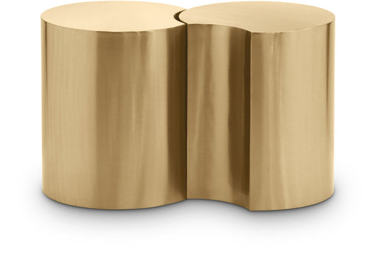 Dimple End Table - Contemporary Brushed Iron Design with Modular Shape for Stylish Living Spaces
