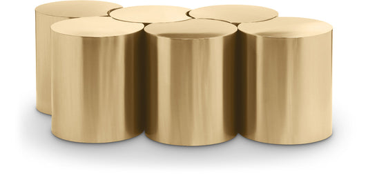 Dimple Coffee Table - Contemporary Brushed Gold Iron Design for Modern Living Room Elegance