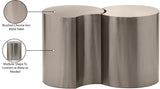 Dimple End Table - Contemporary Brushed Iron Design with Modular Shape for Stylish Living Spaces