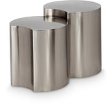 Dimple End Table - Contemporary Brushed Iron Design for Modern Spaces, Versatile & Stylish Accent Piece