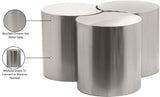 Dimple Contemporary Coffee Table - Modular Brushed Iron Design for Stylish Living Spaces