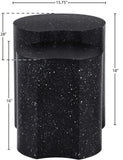 Dimple Black End Table - Contemporary Iron Design with Stylish Terrazo Pattern for Modern Spaces