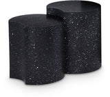 Dimple Black End Table - Contemporary Iron Design with Stylish Terrazo Pattern for Modern Spaces
