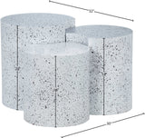 Dimple End Table - Stylish Brushed Metal Design for Contemporary Living Spaces and Modular Use