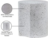 Dimple Contemporary End Table - Stylish Brushed Iron Design for Modern Living Spaces and Décor