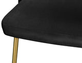 Logan Contemporary Dining Chair Set with Comfortable Foam Cushioning and Elegant Gold Legs