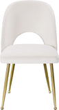 Logan Contemporary Dining Chair Set with Comfortable Foam Cushioning and Elegant Gold Legs