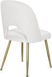 Logan Contemporary Dining Chair Set with Comfortable Foam Cushioning and Elegant Gold Legs