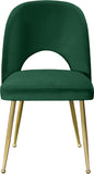 Logan Contemporary Dining Chair Set with Comfortable Foam Cushioning and Elegant Gold Legs