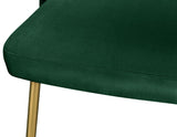 Logan Contemporary Dining Chair Set with Comfortable Foam Cushioning and Elegant Gold Legs