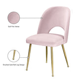Logan Contemporary Dining Chair Set with Comfortable Foam Cushioning and Elegant Gold Legs