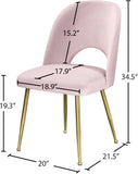 Logan Contemporary Dining Chair Set with Comfortable Foam Cushioning and Elegant Gold Legs