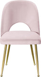 Logan Contemporary Dining Chair Set with Comfortable Foam Cushioning and Elegant Gold Legs
