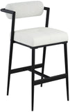 Stryker Counter Stools Set of 2 - Luxurious Boucle Fabric and Vegan Leather for Modern Spaces