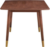 Sherwood Round Dining Table - Mid-Century Modern Design with Walnut Finish & Gold-Tipped Legs