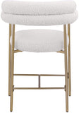 Blake Counter Stools - Contemporary Design with Rich Fabric and Brushed Brass Finish, Set of 2
