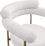 Blake Counter Stools - Contemporary Design with Rich Fabric and Brushed Brass Finish, Set of 2