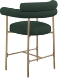 Blake Counter Stools - Contemporary Design with Rich Fabric and Brushed Brass Finish, Set of 2