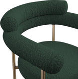 Blake Counter Stools - Contemporary Design with Rich Fabric and Brushed Brass Finish, Set of 2
