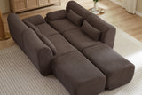 FLOVEX 141" 4-Seater Sofa with 2 Ottomans