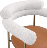 Blake Counter Stool Set of 2 - Contemporary Vegan Leather & Iron Frame with Brushed Gold Finish