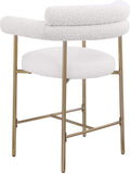 Blake Counter Stool Set of 2 - Contemporary Vegan Leather & Iron Frame with Brushed Gold Finish