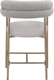 Blake Counter Stool Set of 2 - Contemporary Vegan Leather & Iron Frame with Brushed Gold Finish