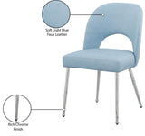 Logan Contemporary Dining Chair Set of 2 - Luxurious Upholstery with Chrome Finish for Modern Homes