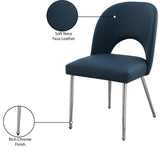 Logan Contemporary Dining Chair Set of 2 - Luxurious Upholstery with Chrome Finish for Modern Homes