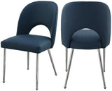 Logan Contemporary Dining Chair Set of 2 - Luxurious Upholstery with Chrome Finish for Modern Homes