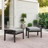 Durable Iron Patio Footstool with Cushions For Relaxation