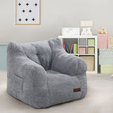 MAXYOYO Kids Sherpa Bean Bag Chair, Teddy Lazy Sofa for Girls and Boys, Grey