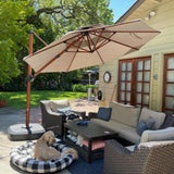 PURPLE LEAF Double Top 11 ft Round Outdoor Patio Umbrella with High Quality Sunbrella Fabric