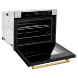 ZLINE 30"Professional True Convection Single Wall Oven, Air Fry, Self Clean, DuraSnow® Gold WASSZ-30-G