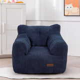 MAXYOYO Kids Sherpa Bean Bag Chair, Teddy Lazy Sofa for Girls and Boys, Navy