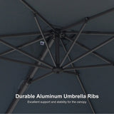 PURPLE LEAF Pool Umbrella Outdoor Cantilever Umbrella with In-ground Base