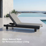 PURPLE LEAF Outdoor Daybed for Patio, Poolside Chaise Lounge Bed with Cushion, Olefin Blend Fabric, Aluminum Frame Sunbed with Side Table for Deck and Backyard