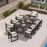 PURPLE LEAF Caesar Outdoor Dining Set Aluminum Luxury Patio Furniture Table and Chairs Set with Olifen Removable Thick Cushion and Pillow Patio Dining Sets for Garden Deck