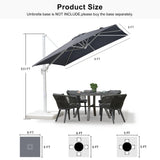 PURPLE LEAF Morden White Outdoor Umbrella Premium Aluminum Patio Cantilever Pool Sun Umbrellas