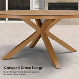 PURPLE LEAF Round & Rectangle Outdoor Dining Table HPL Aluminum Tabletop Modern Dining Table for Deck Kitchen