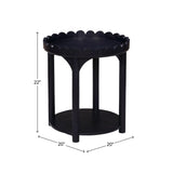 Scalloped Round Side Table Navy Blue