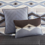 Cabin-Inspired Comforter Set in Rustic Geometric Print, Blue