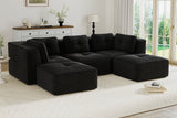 CORDELIA 116" 3-Seater High Armrest Sofa with 2 Ottomans