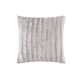 Wholesale Ultra-Soft Plush Long Fur Throw Pillow and Blanket, Grey