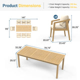 Acacia Wood Outdoor Dining Set with Umbrella Hole