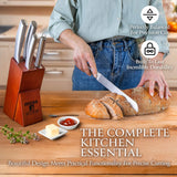6-Piece Stainless Steel Kitchen Knife Set with Block