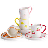 Kook Hand-Painted Porcelain Espresso Set, 4-Piece